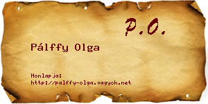 Pálffy Olga névjegykártya